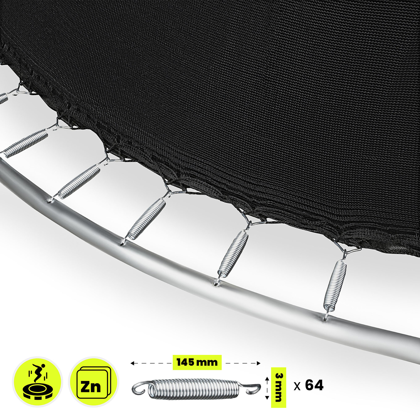 Trampoline de jardin XXL pour enfant HyperMotion - 366 cm 12FT - avec échelle et filet intérieur - pour maison et jardin - 150kg max