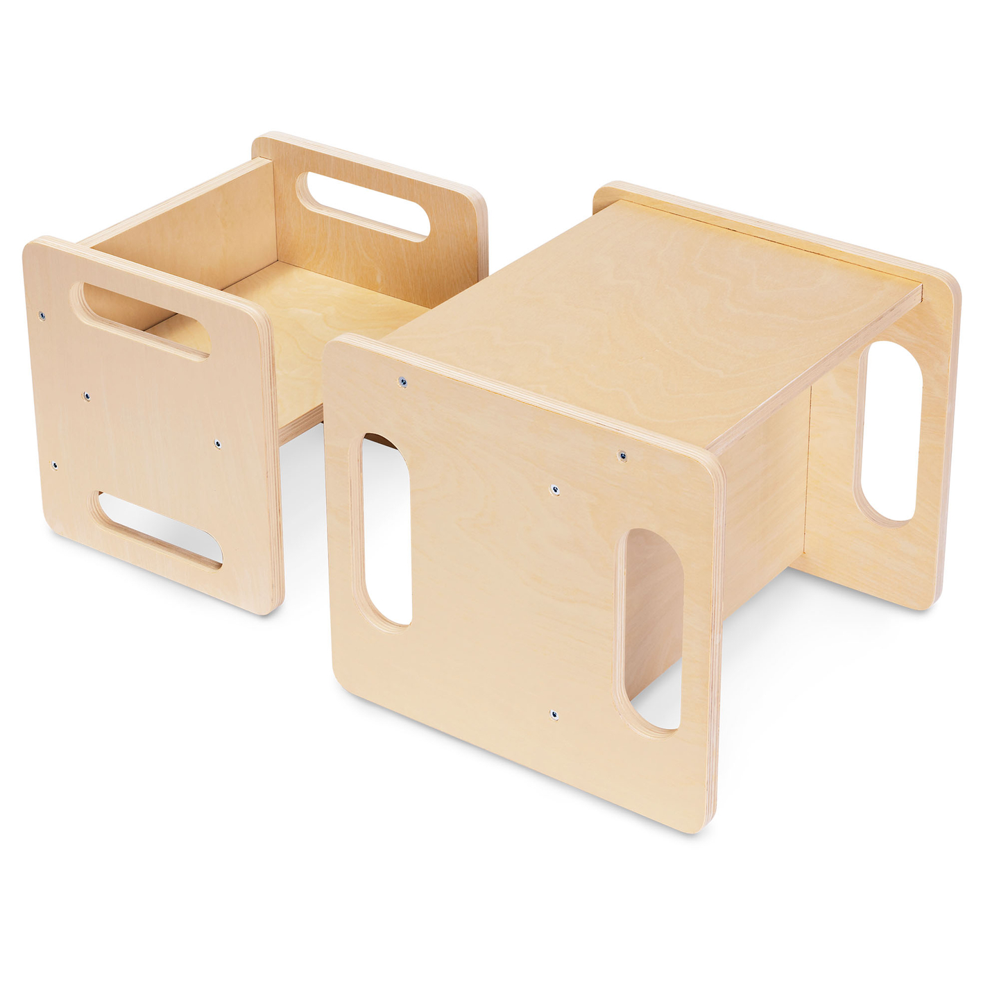 Table et chaise en bois avec fonction marchepied – un ensemble Montessori multifonctionnel pour enfants