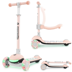 HyperMotion LUMI scooter d'équilibre 3-en-1 - plateforme éclairée et roues LED, couleur rose