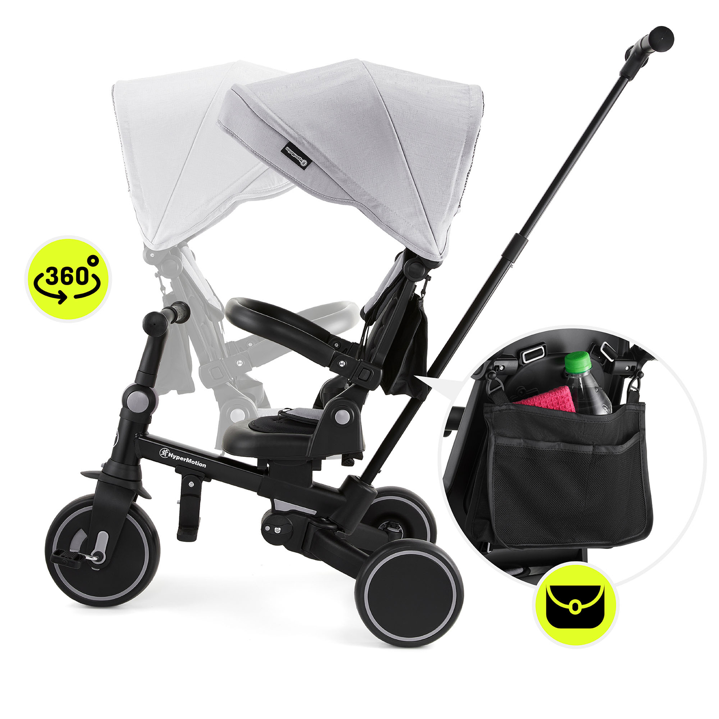 Tricycle multifonctionnel 8 en 1 TOBI FOREST - gris