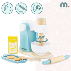 Mélangeur en bois avec accessoires