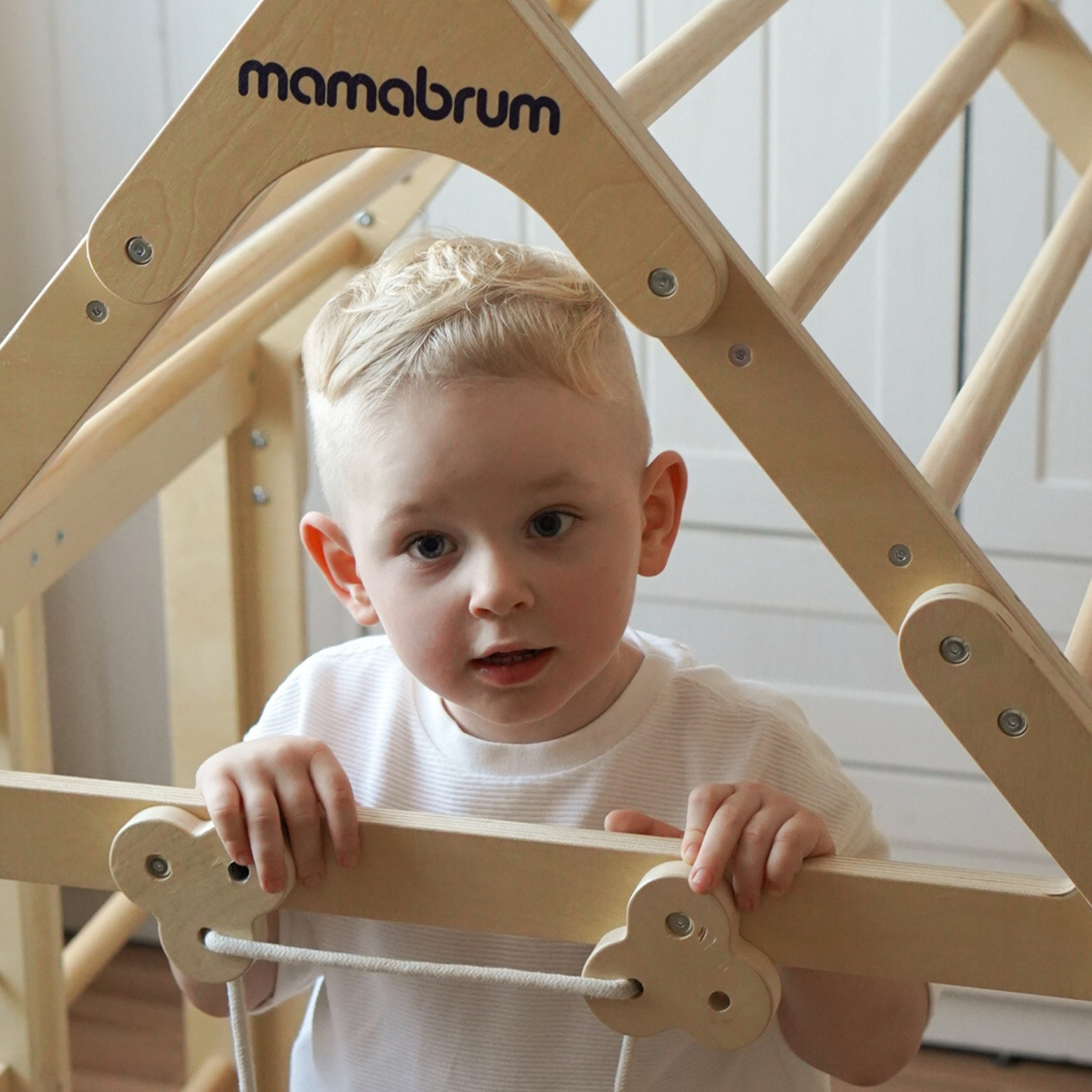 Aire de jeux intérieure en bois pour enfants - une maison avec échelles et toboggan