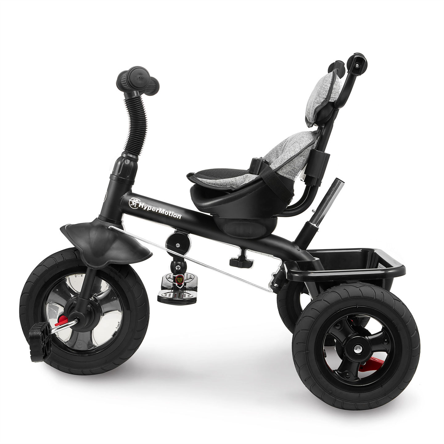 Tricycle pour enfants 1-4 ans - TOBI FREY - couleur gris - pivotant - roues gonflables + poussoir