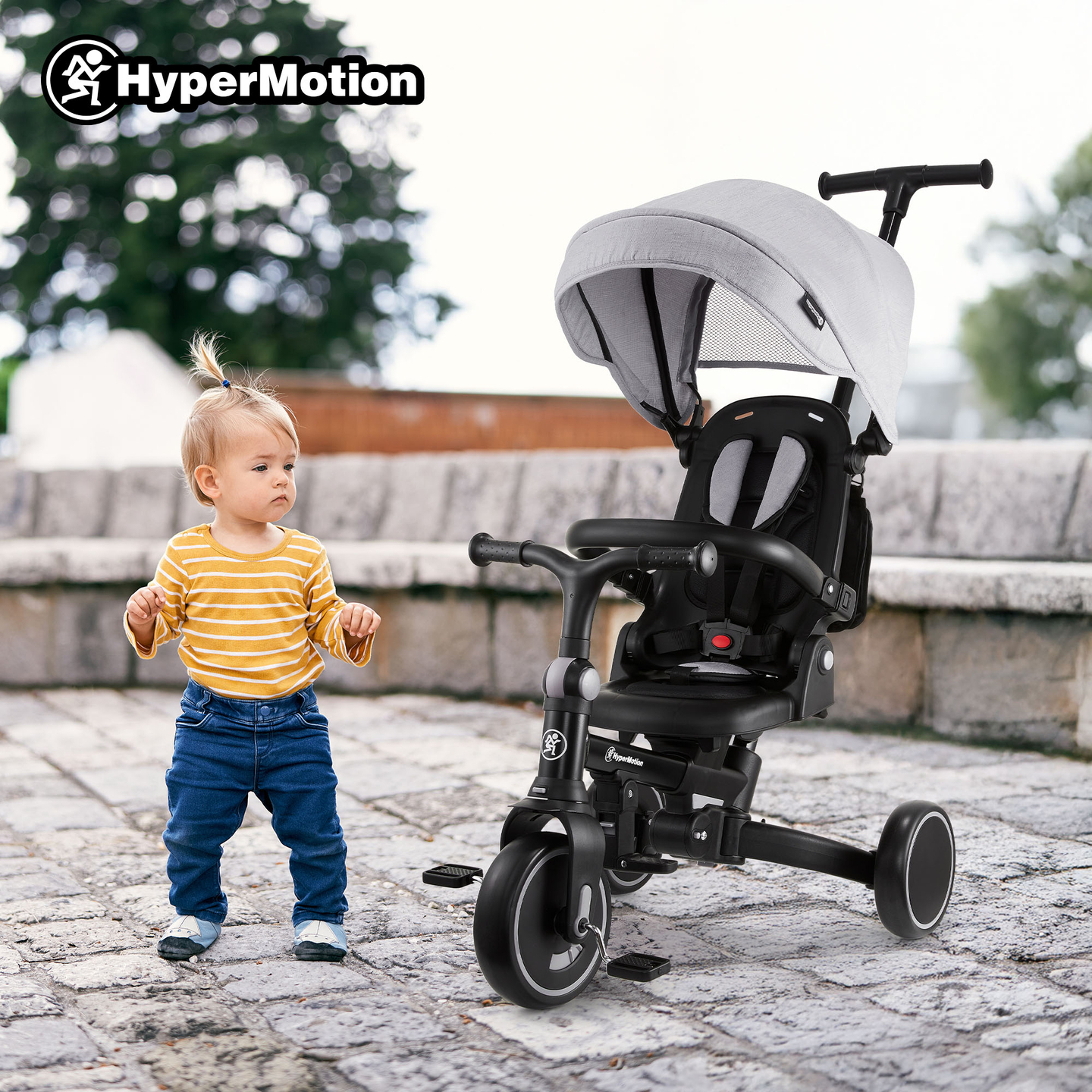 Tricycle multifonctionnel 8 en 1 TOBI FOREST - gris