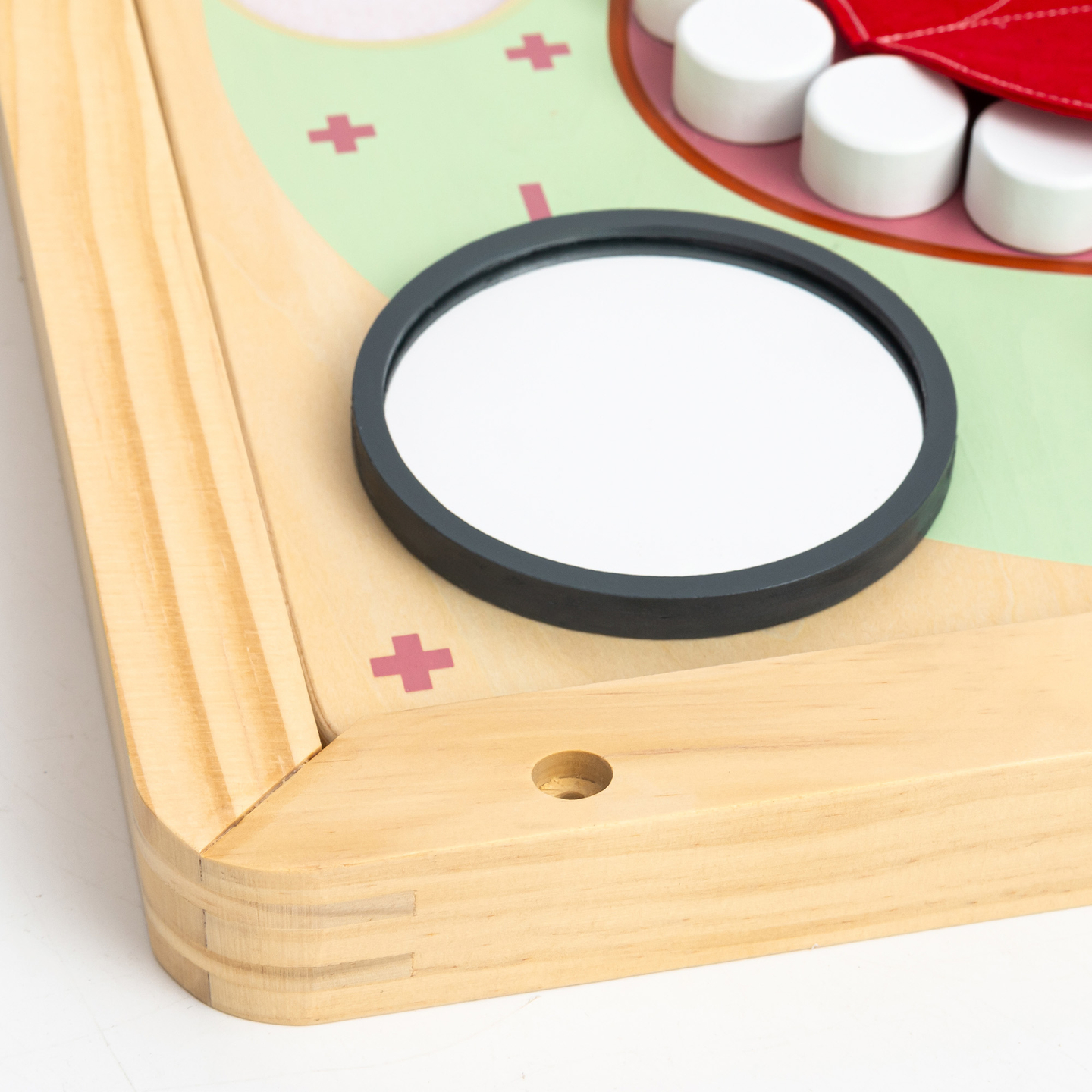 Planche éducative Montessori en bois Petit Dentiste - brosse à dents, dentifrice, dents amovibles, miroir, nourriture, apprentissage des saveurs