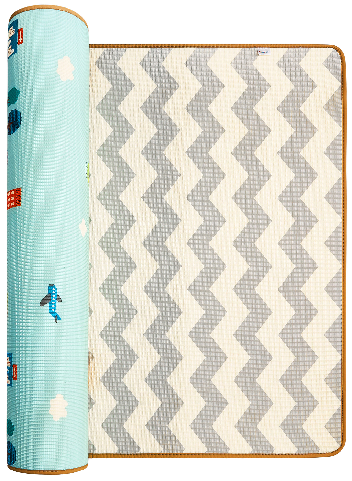 Tapis mousse double face XXL - rouleau 2 CM (route et zigzags)