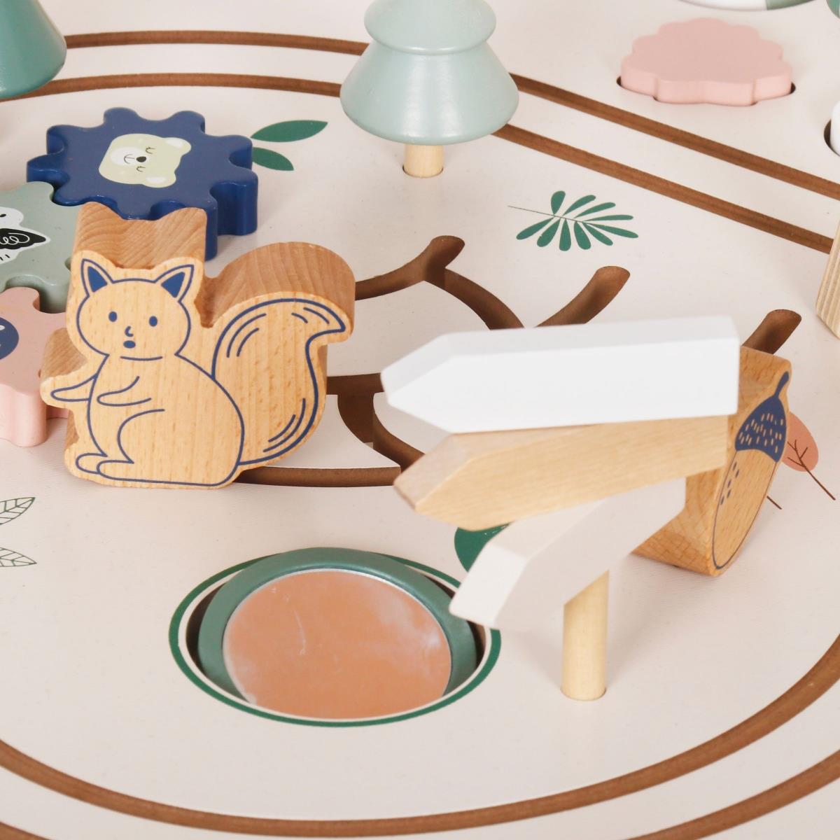 Table éducative en bois 10in1 avec animaux et train