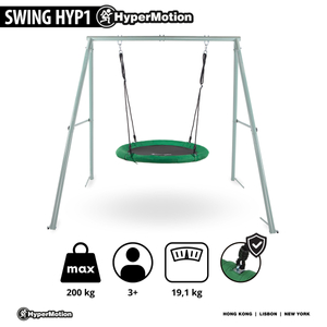 Balançoire de jardin de type nid de cigogne avec cadre et cordes