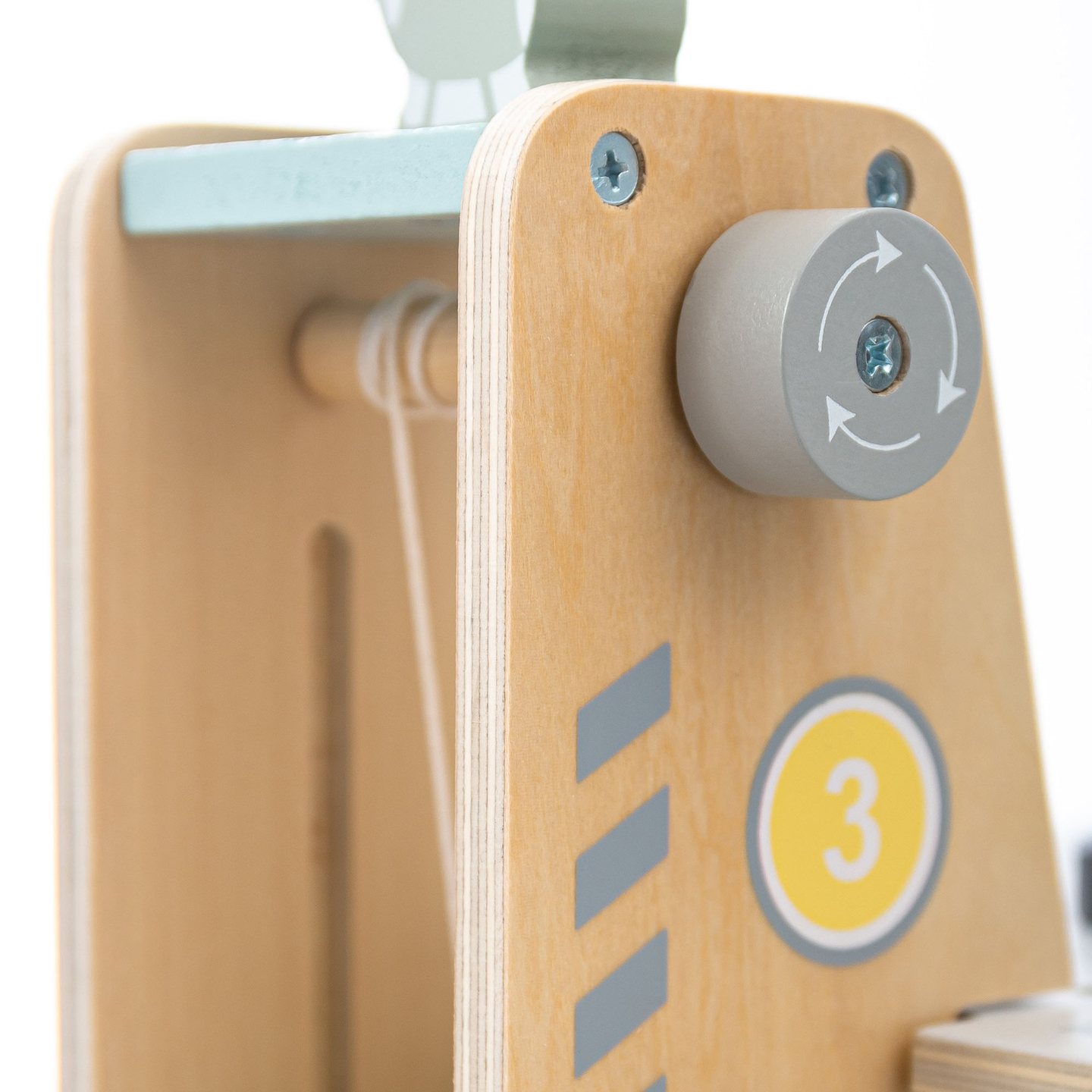 Garage en bois à trois étages pour enfants avec accessoires – parking, station-service, lave-auto, hélicoptère