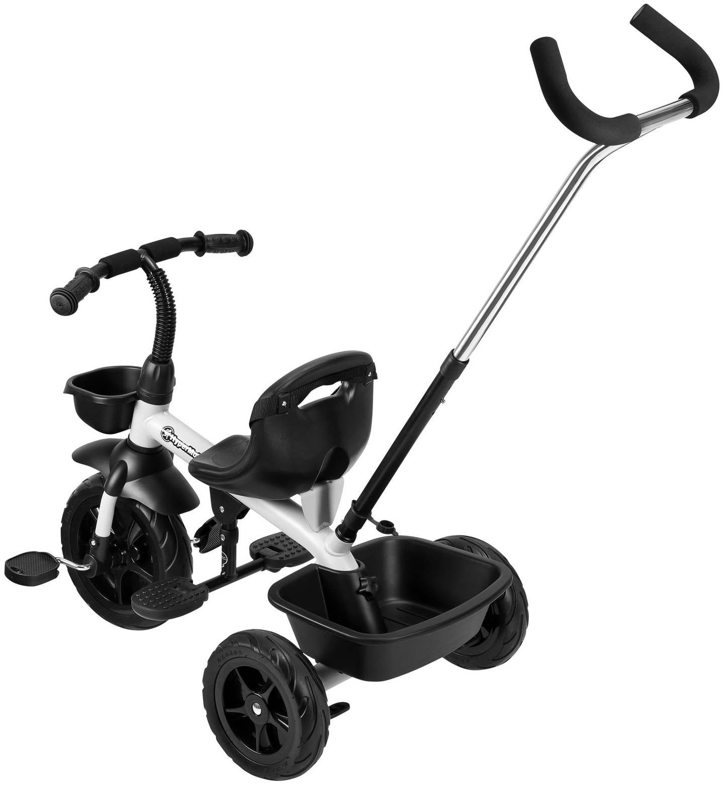 HyperMotion TOBI VECTOR tricycle - roues éternellement gonflables + barre de poussée. Couleur : gris clair.