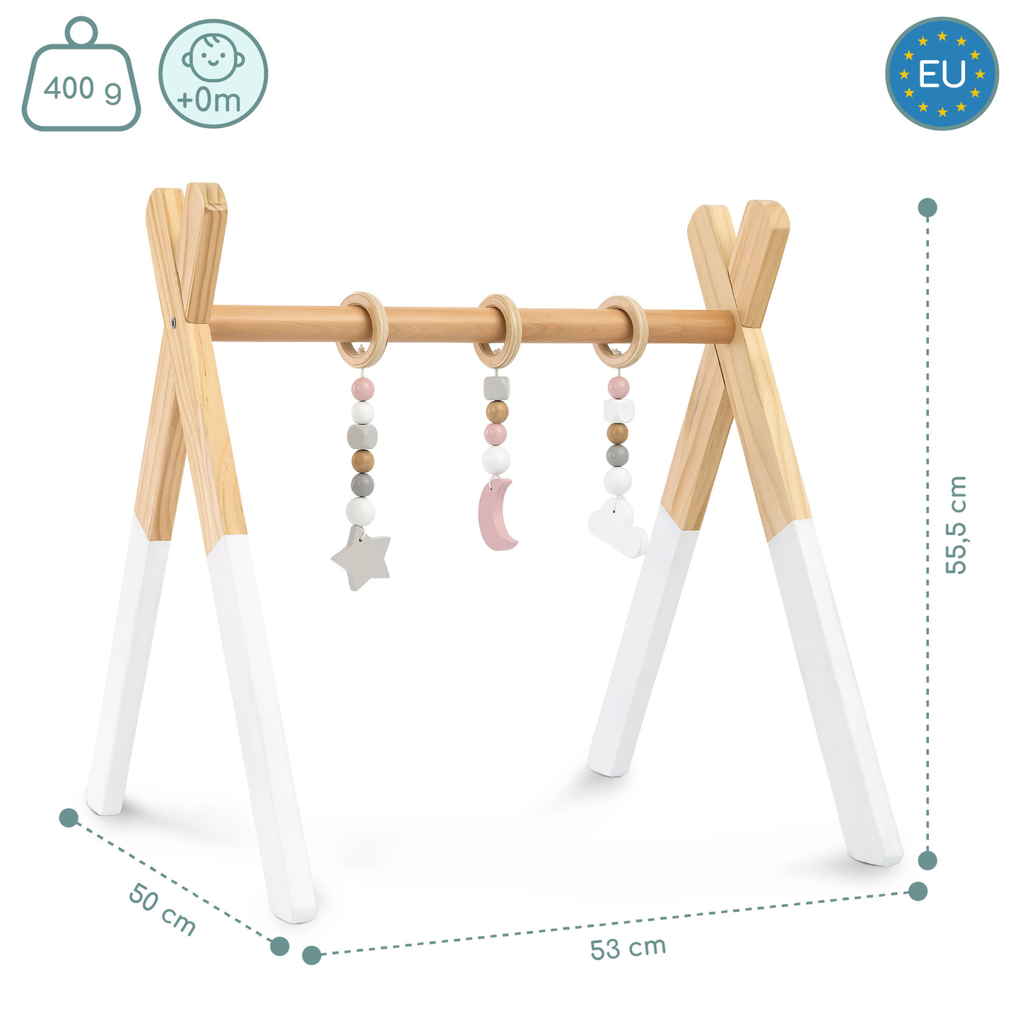 Support éducatif en bois Baby Gym - couleur blanche