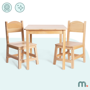 Table en bois et 2 chaises - ensemble pour enfants