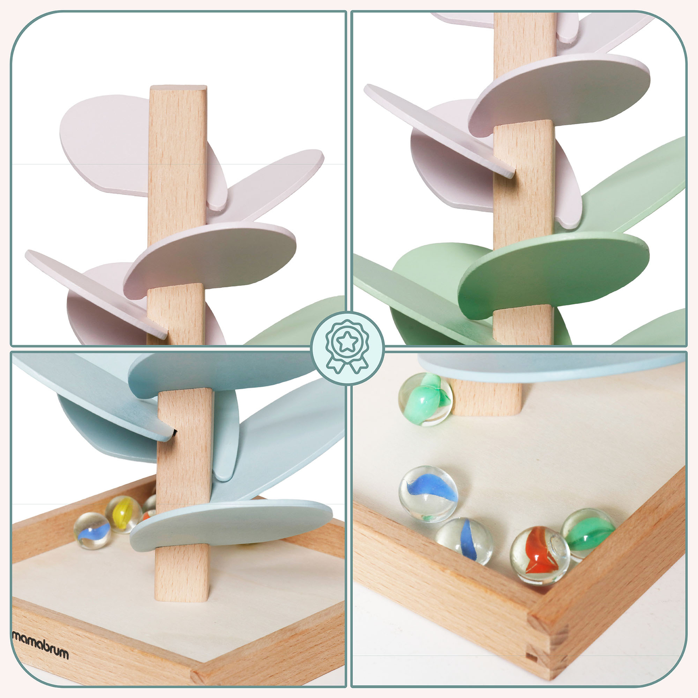 Culodrome en bois - arbre à sons avec boules