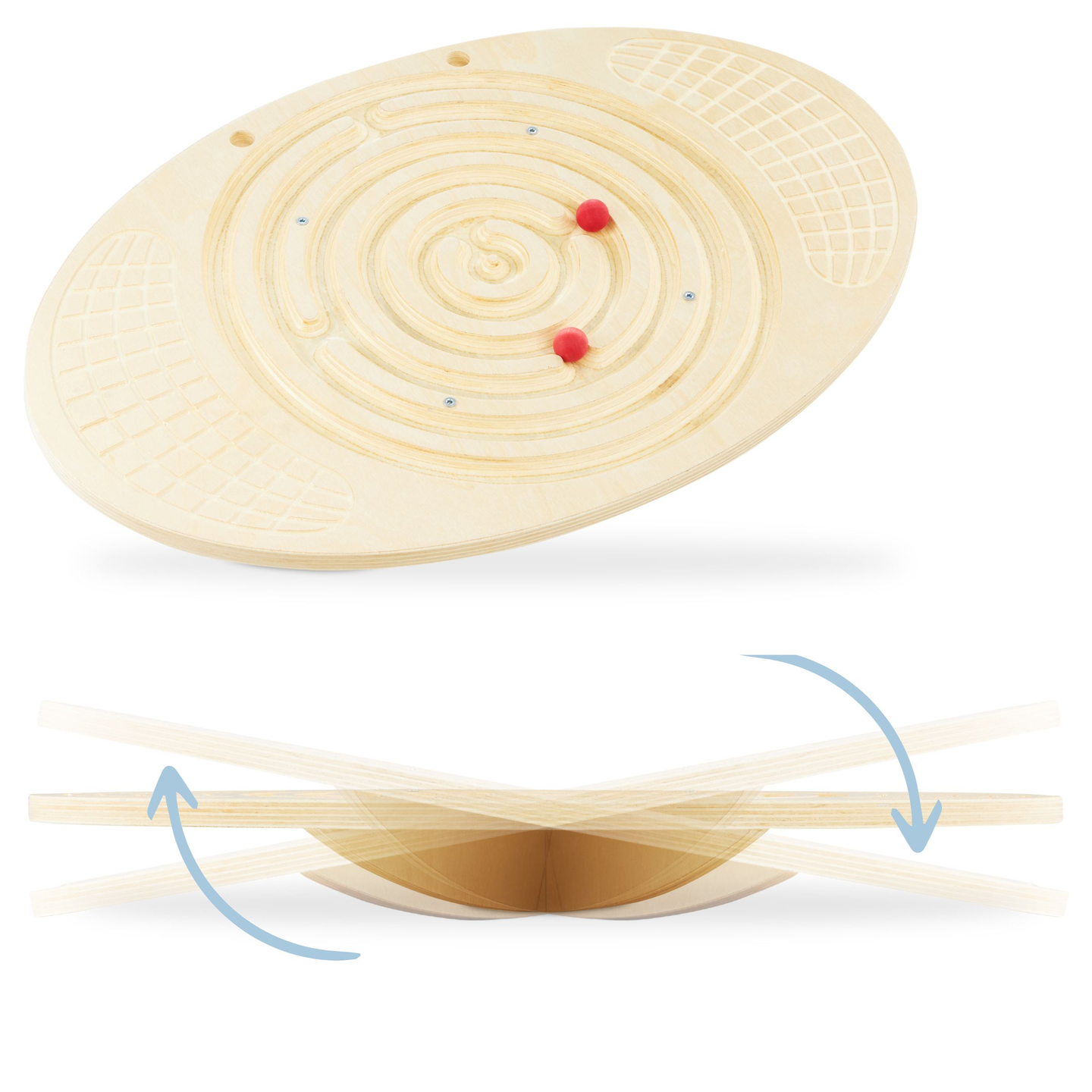 Planche d'équilibre en bois avec labyrinthe et balles - balance rocker