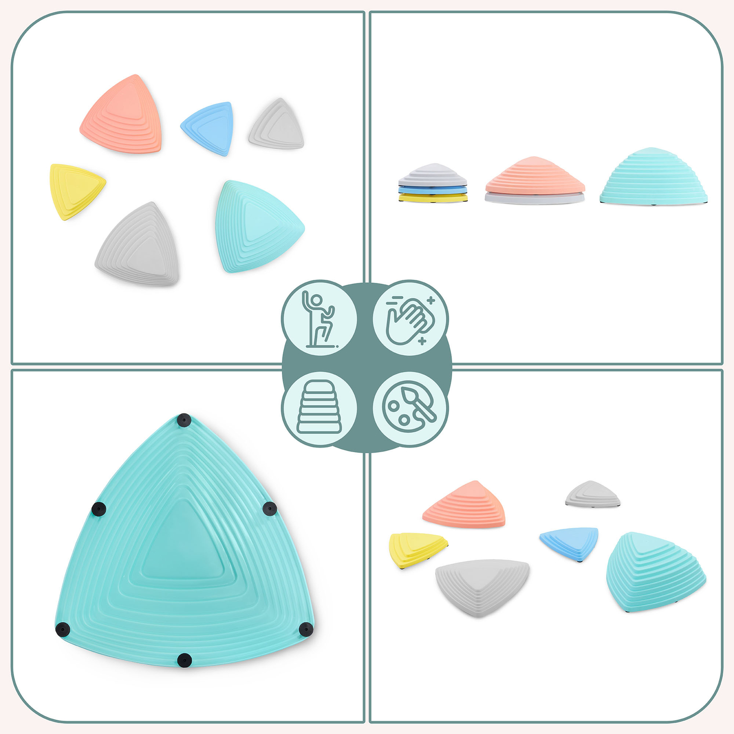 Pierres d'équilibre colorées - 6 pièces