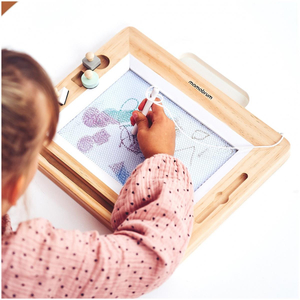 Album en bois avec tampons - planche à dessin