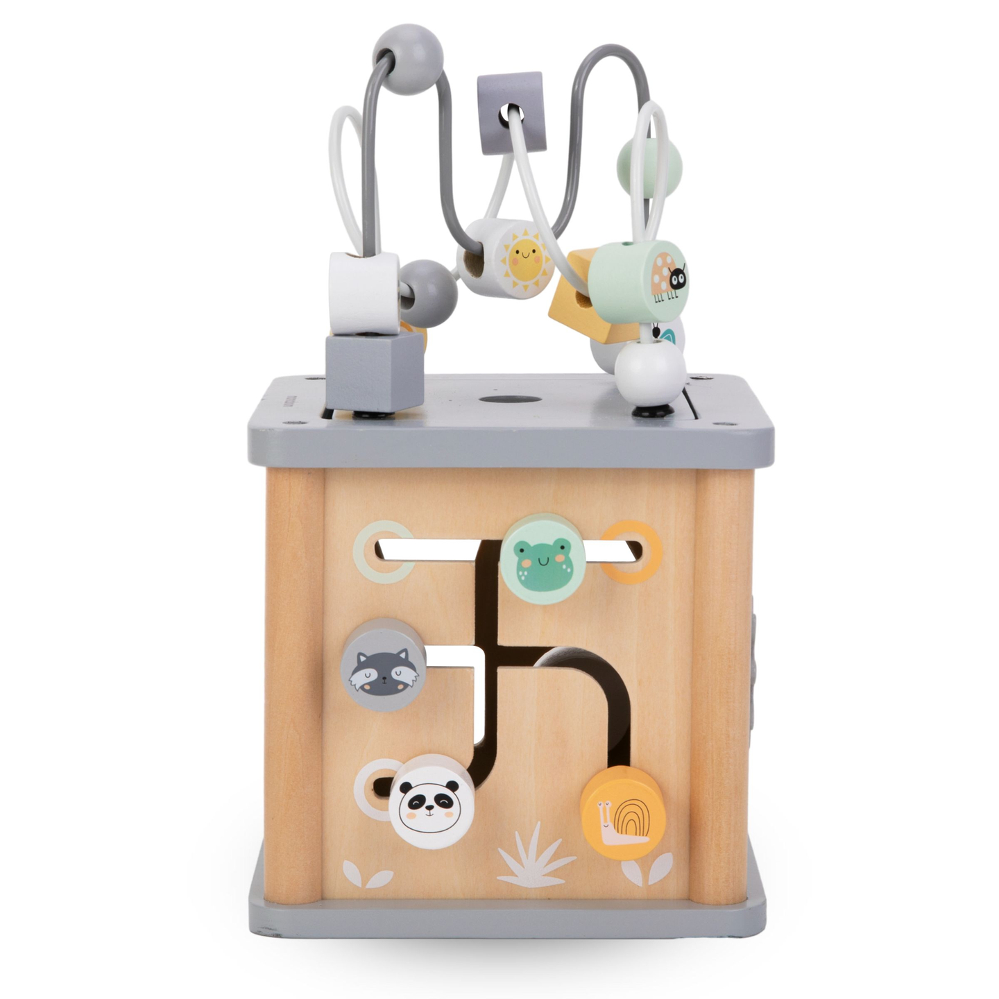 Cube éducatif Montessori en bois - boucle motrice