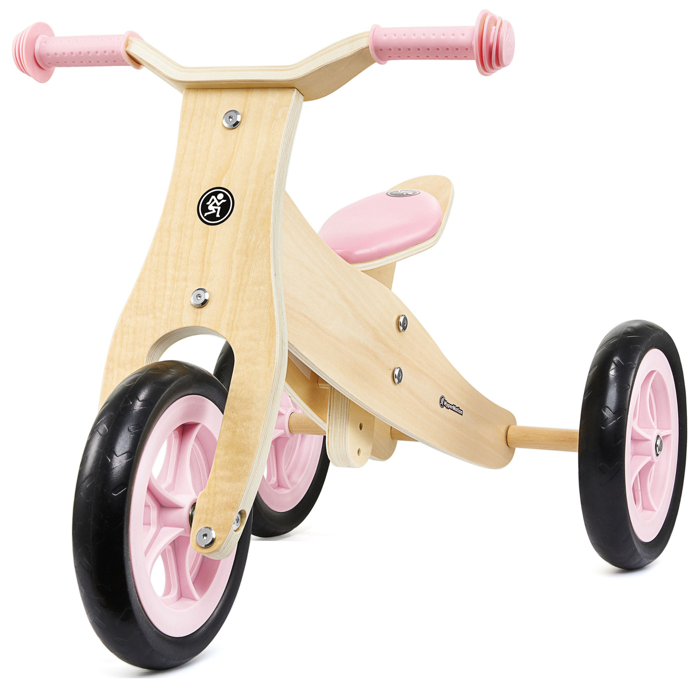 Tricycle et draisienne en bois 2en1 - HyperMotion PERCY - rose