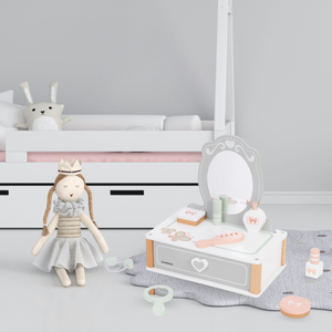 Coiffeuse en bois pour enfants avec accessoires