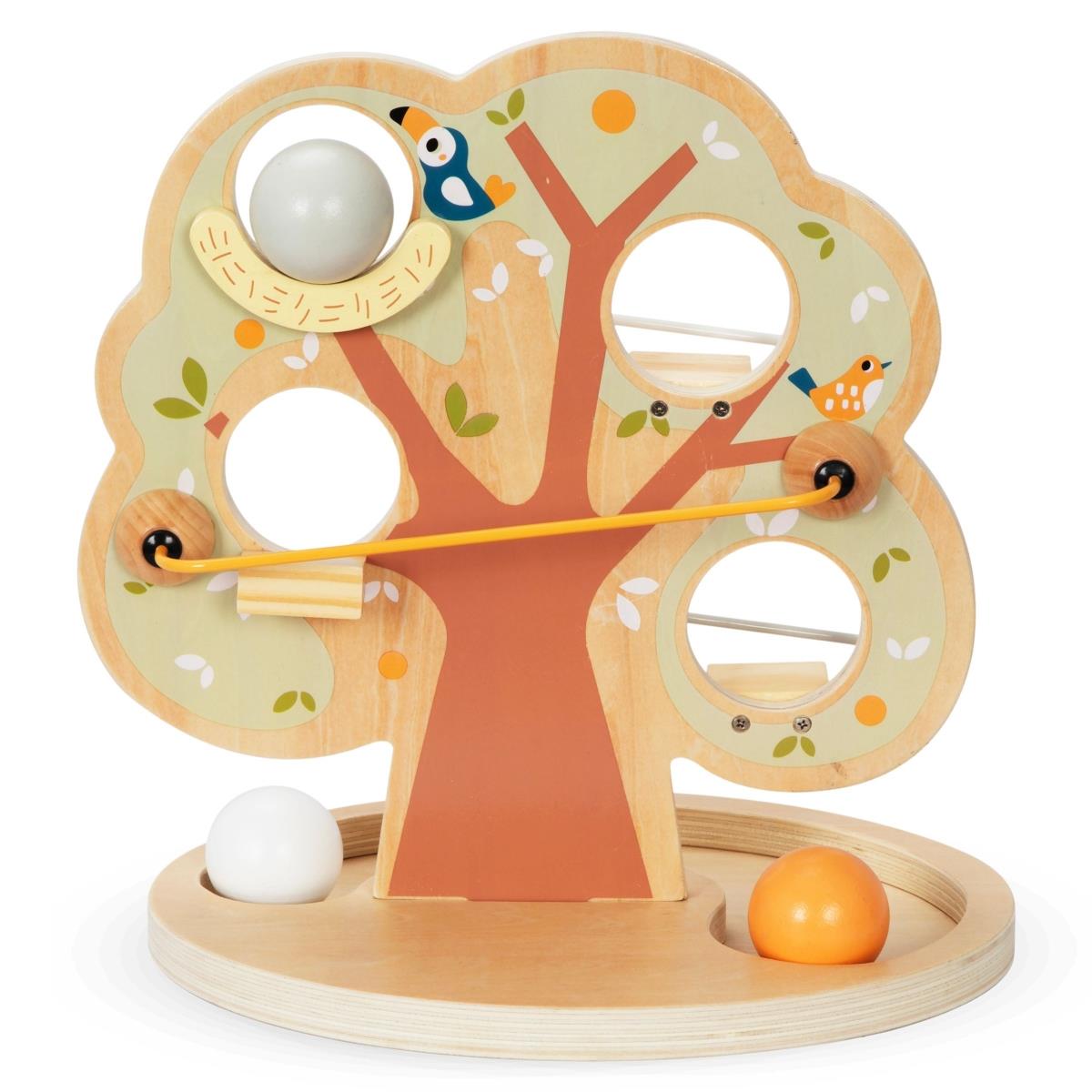 Piste de glisse à billes en bois - Arbre vert