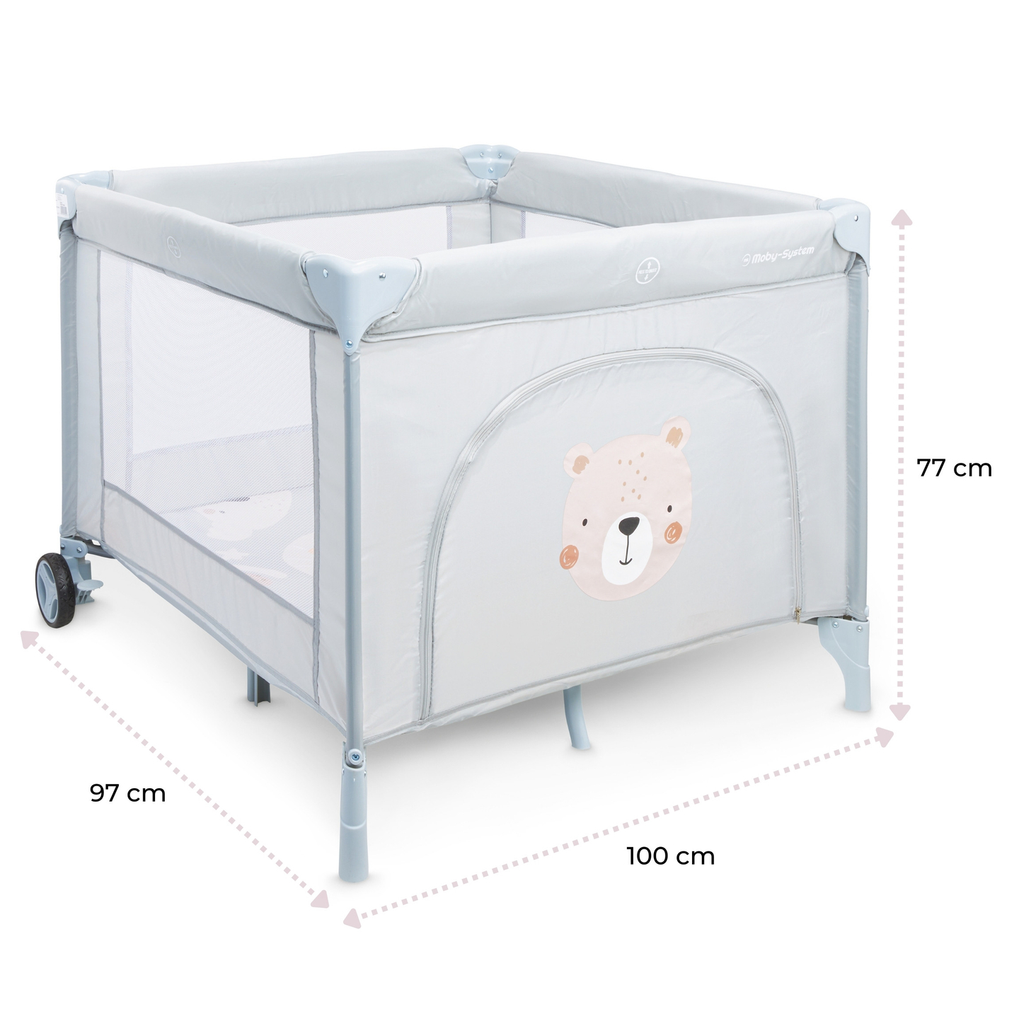 Parc pliant, lit de voyage pour bébé avec matelas et sac de transport - Teddy Bear
