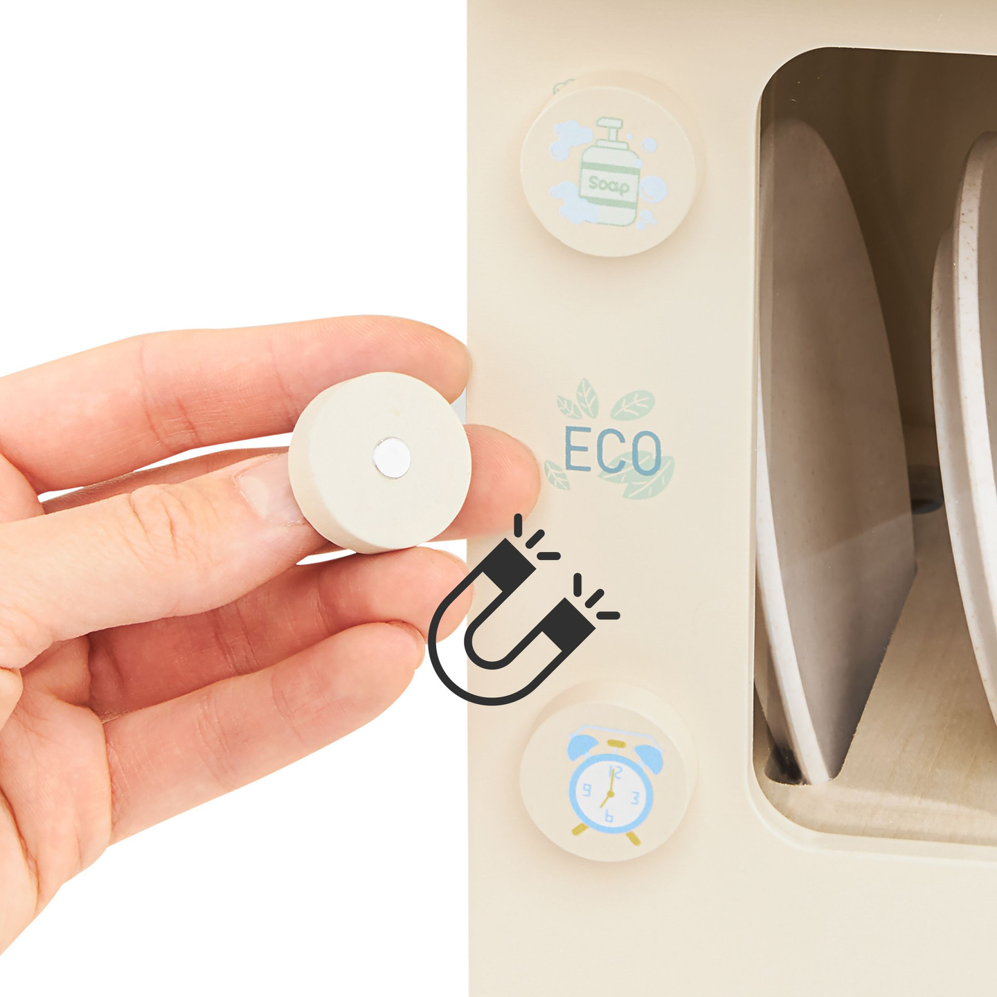 Lave-vaisselle en bois avec accessoires