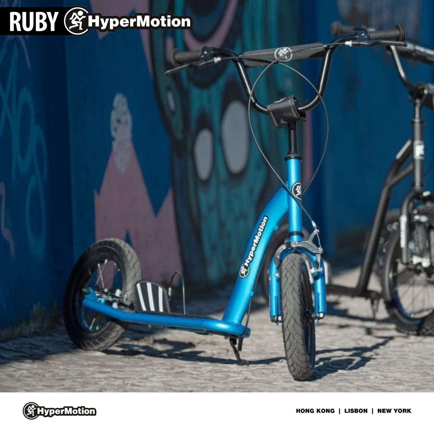 Scooter HyperMotion RUBY 12 (roues gonflables de 30 cm) - Bleu