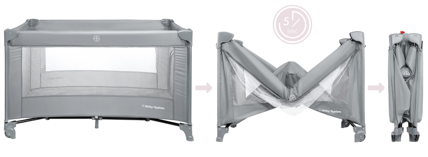 Lit de voyage Happy Traveller BASIC - gris