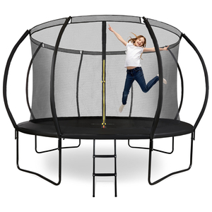 Trampoline de jardin XXL pour enfant HyperMotion - 366 cm 12FT - avec échelle et filet intérieur - pour maison et jardin - 150kg max