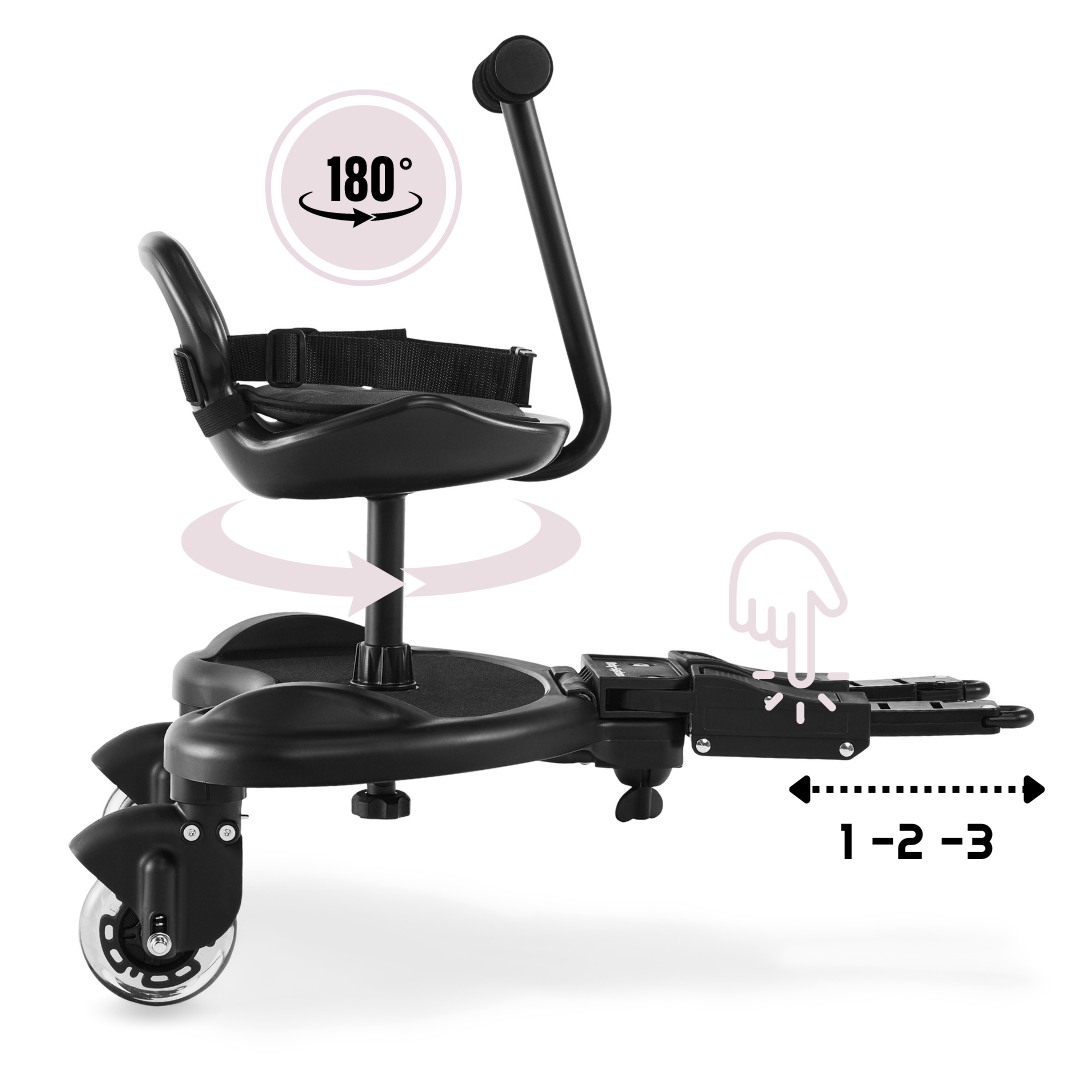 Extension de fauteuil roulant MR BUGGY avec siège - roues LED