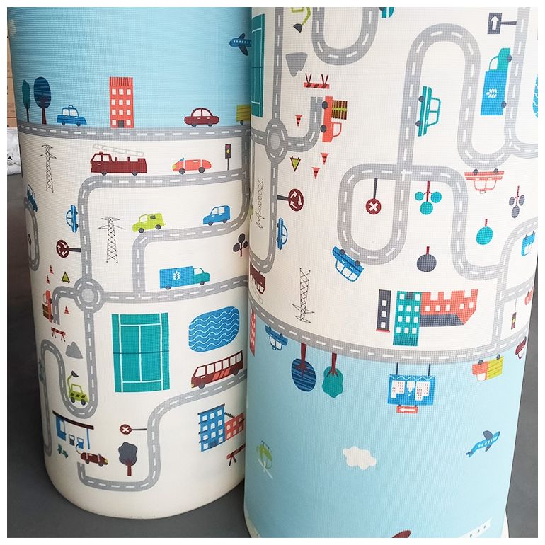 Tapis mousse double face XXL - rouleau 2 CM (route et zigzags)