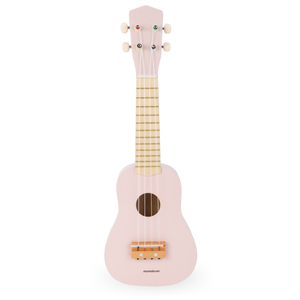 Guitare en bois pour enfants - ukulélé - couleur rose