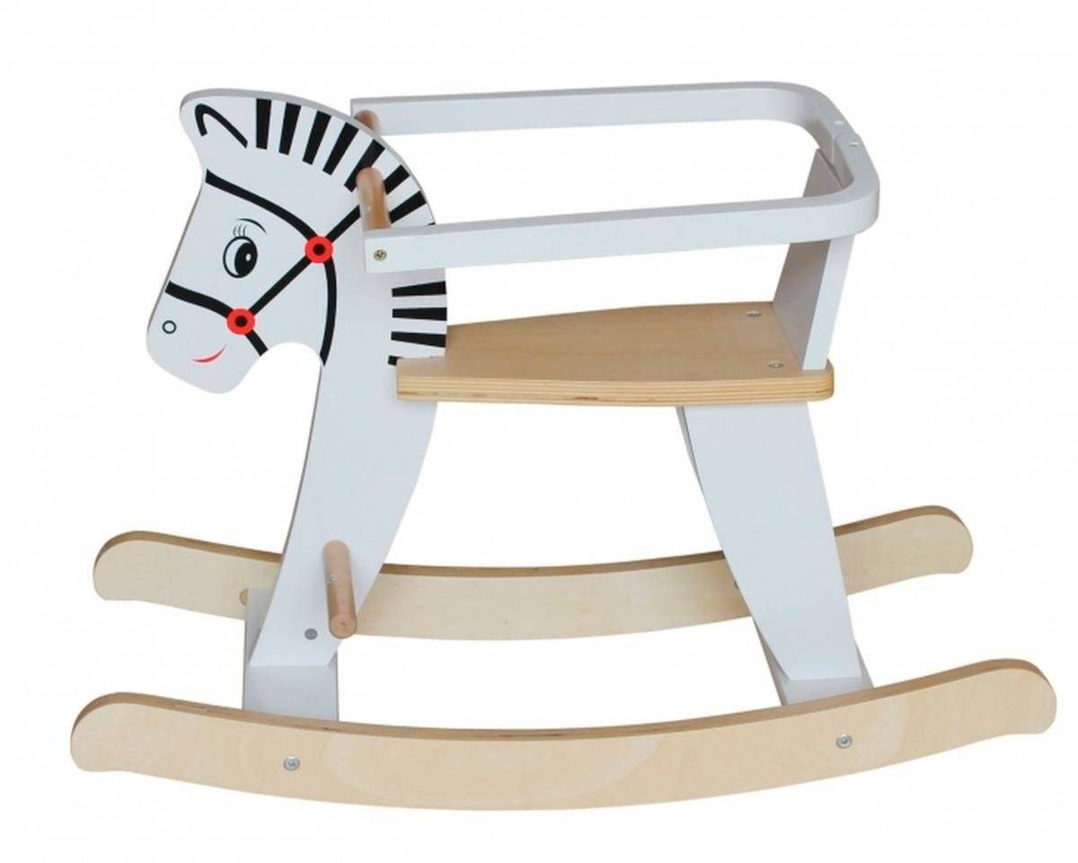 Cheval à bascule en bois avec garde-fou K11