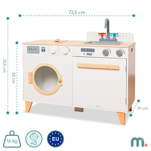 Cuisine et buanderie en bois - ensemble de maison 2 en 1 pour enfants