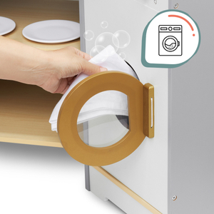 Cuisine interactive XXXL en bois avec éclairage LED, hotte et accessoires