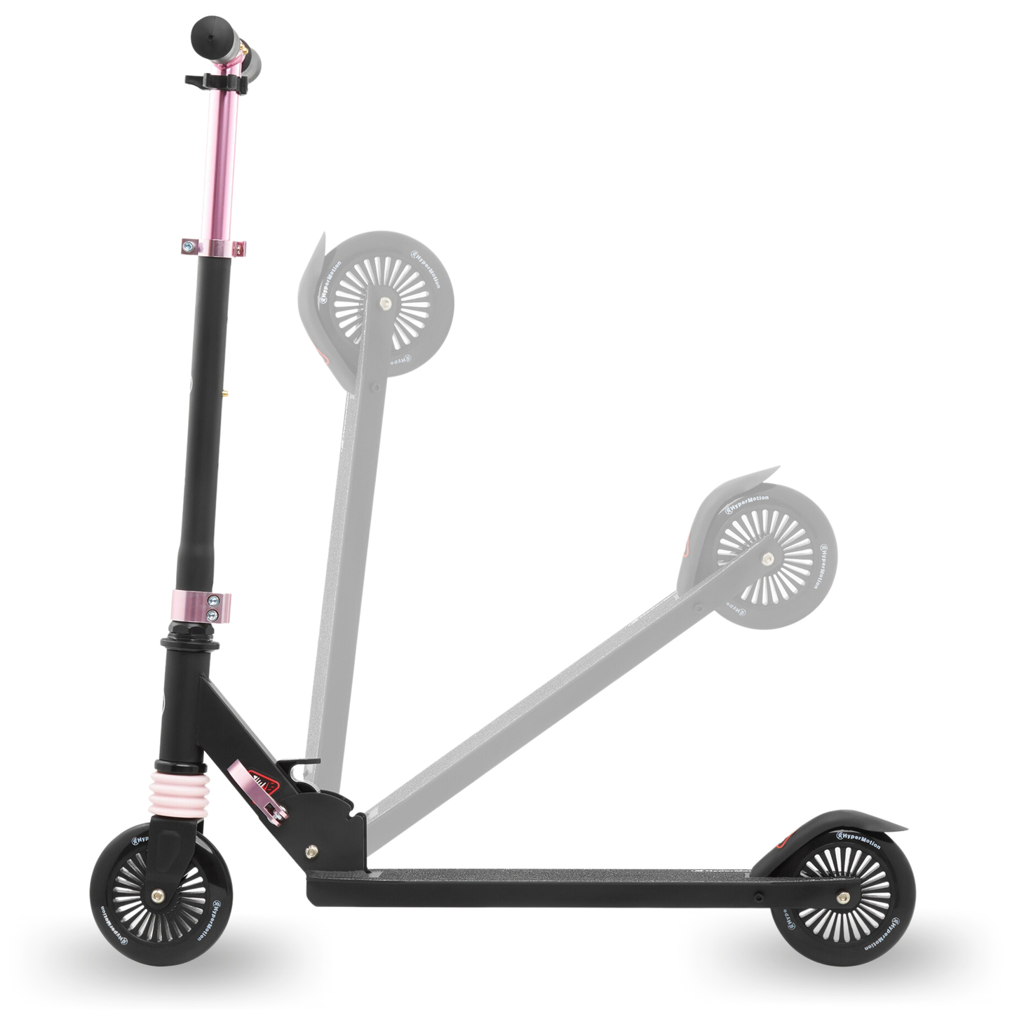 Scooter à deux roues avec amortisseur WALLY 4-9 ans à partir de HyperMotion noir-rose
