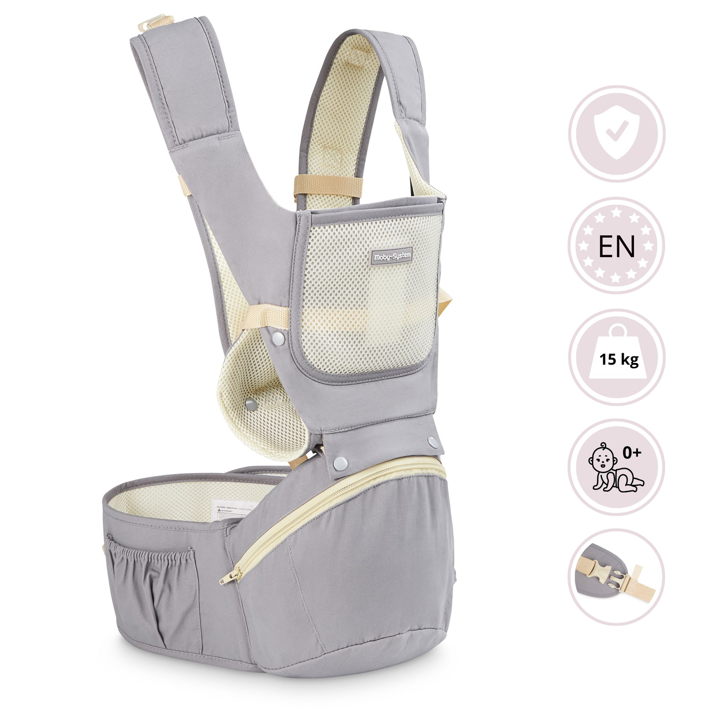 Porte-bébé ergonomique - AMY 10in1 - 0-36 mois, gris