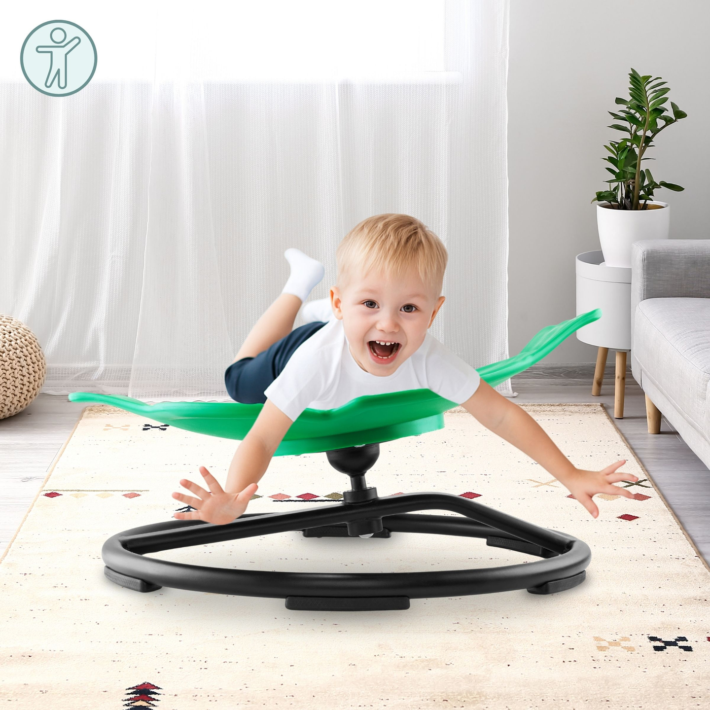 Mini carrousel pour enfants Poisson - couleur vert