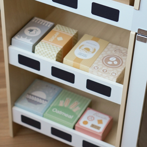 Marché aux légumes en bois - grand étal XXL, magasin avec caisse enregistreuse ludique