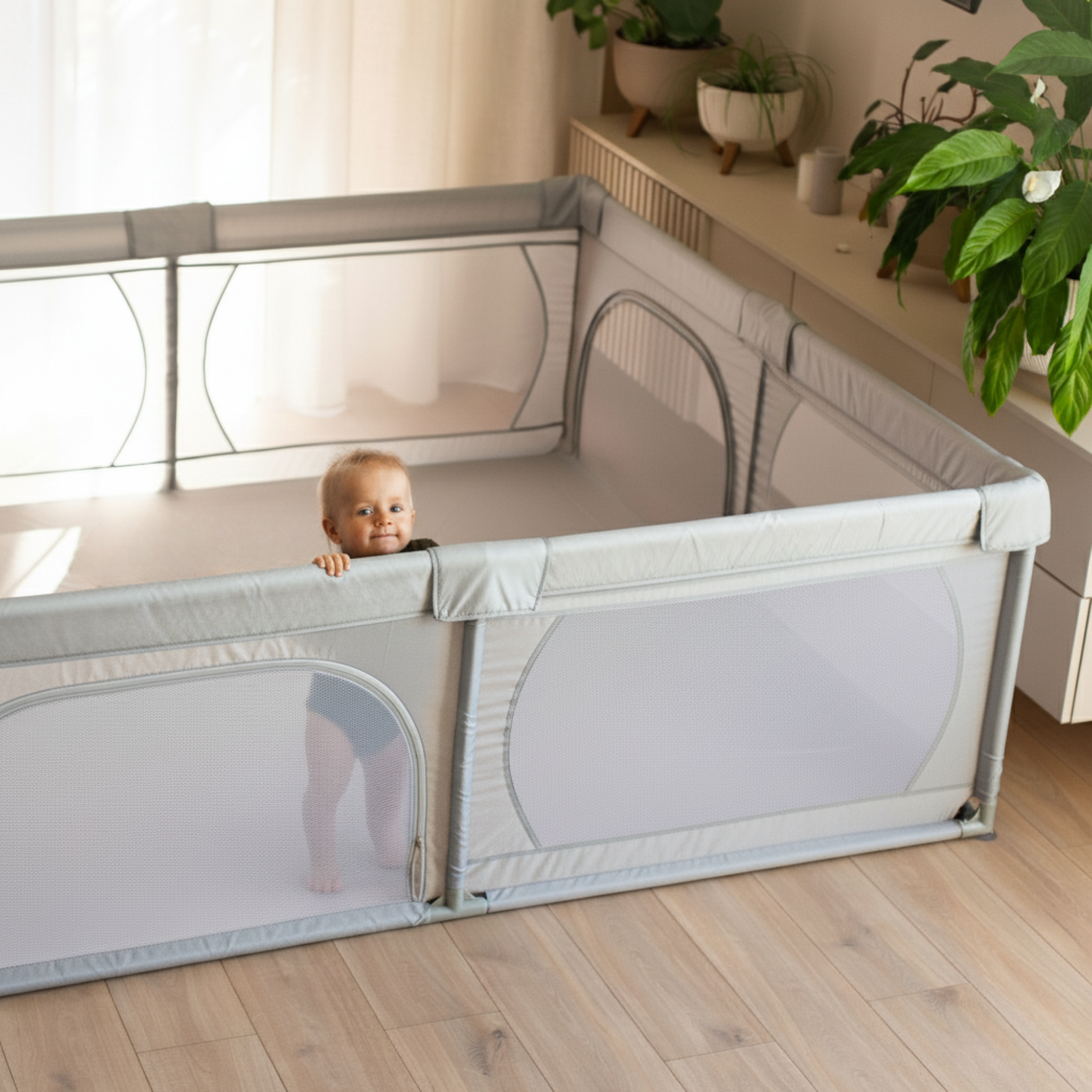 Grand parc à jouets 200 cm x 180 cm - aire de jeux pour bébés, piscine sèche