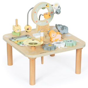 Table musicale éducative 7 en 1 en bois avec cymbales et gong - jungle sauvage
