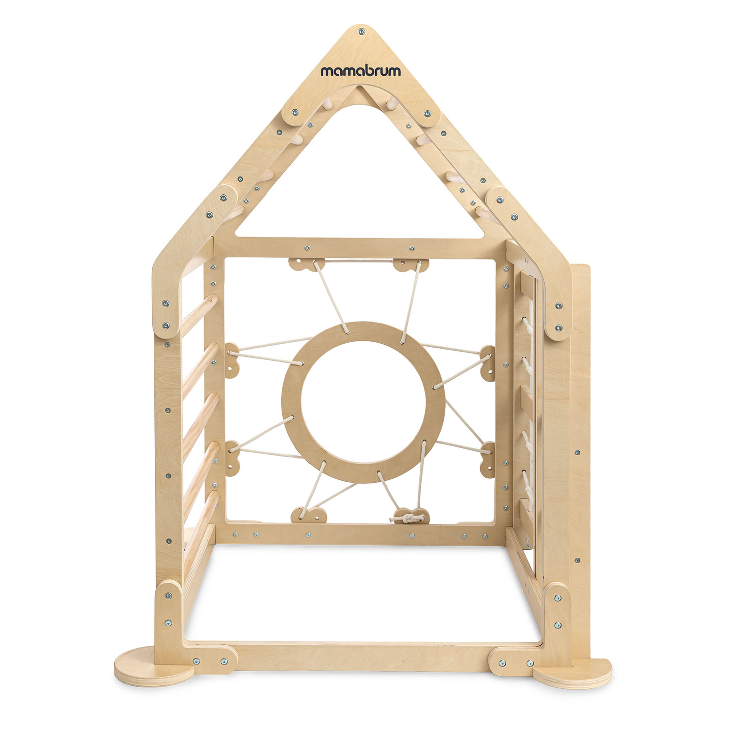 Aire de jeux intérieure en bois pour enfants - une maison avec échelles et toboggan