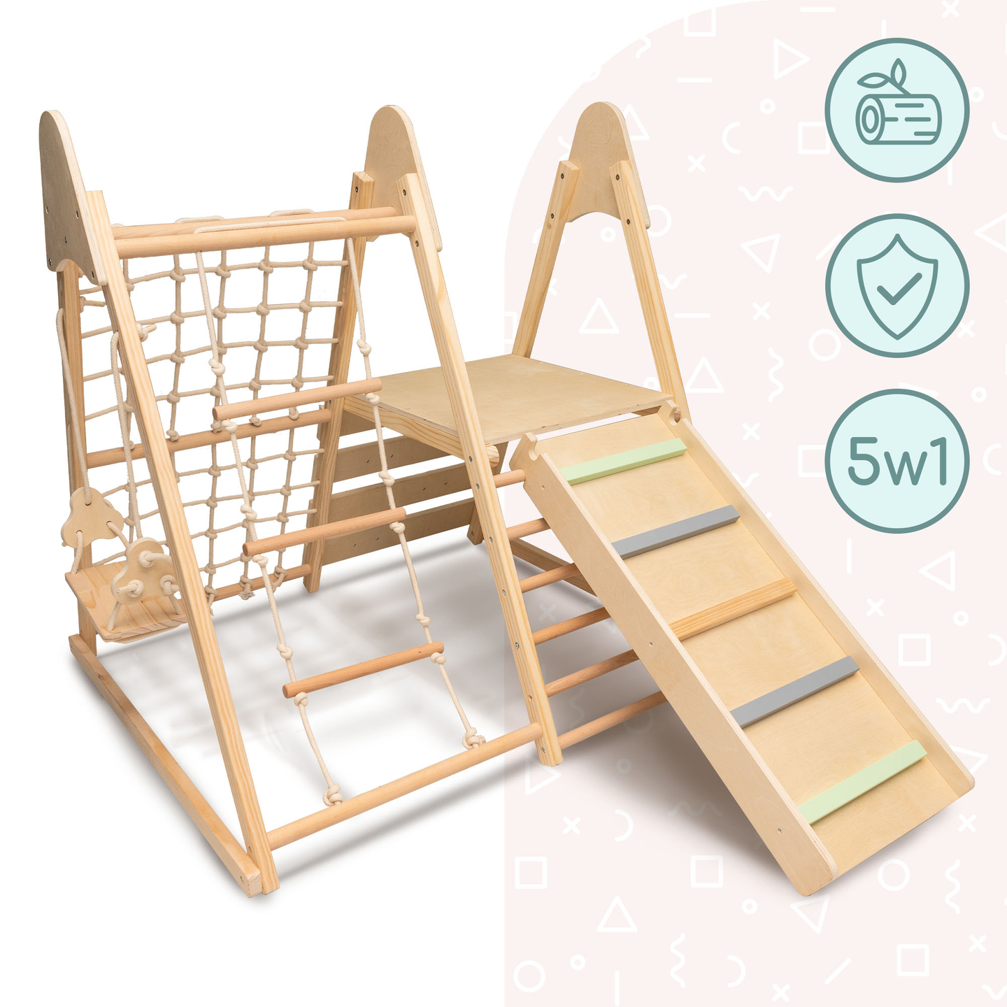 Aire de jeux en bois XL 5in1