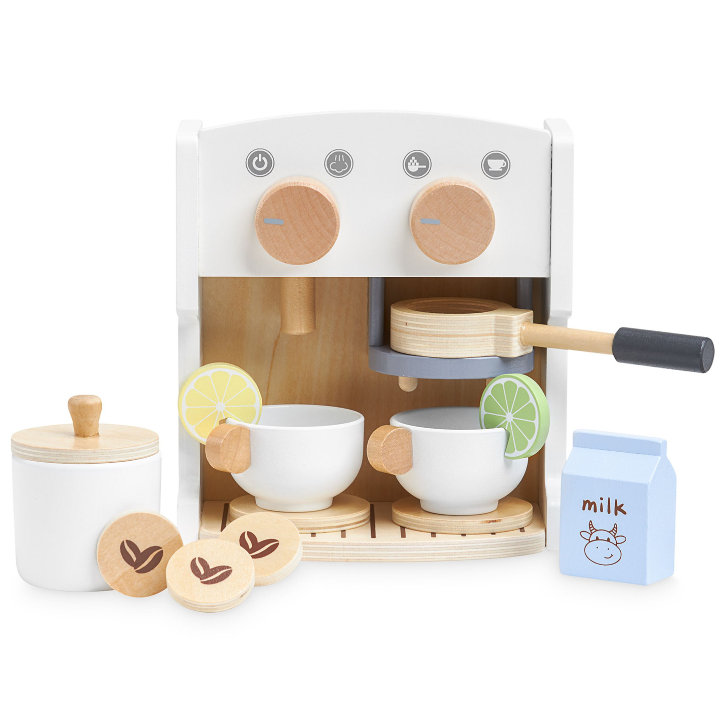 Cafetière et théière en bois avec accessoires - coffee shop