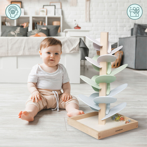 Culodrome en bois - arbre à sons avec boules