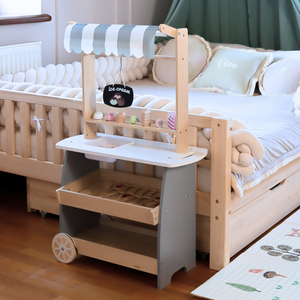 Glacier à roulettes en bois - chariot à glaces