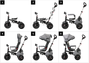 Tricycle Tobi Velar + film de pluie - gris