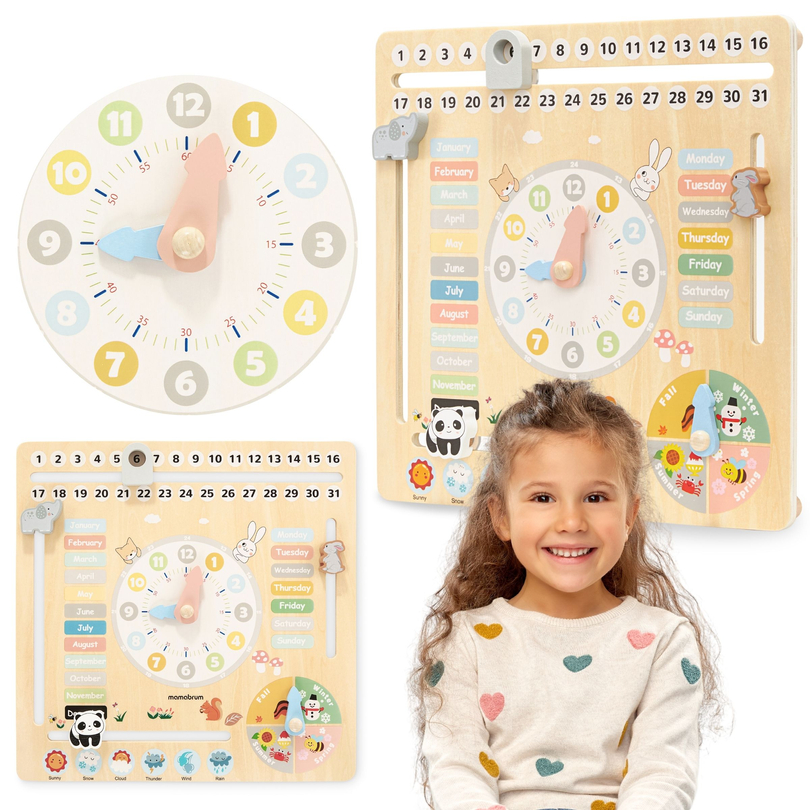 Calendrier en bois pour enfants 6in1