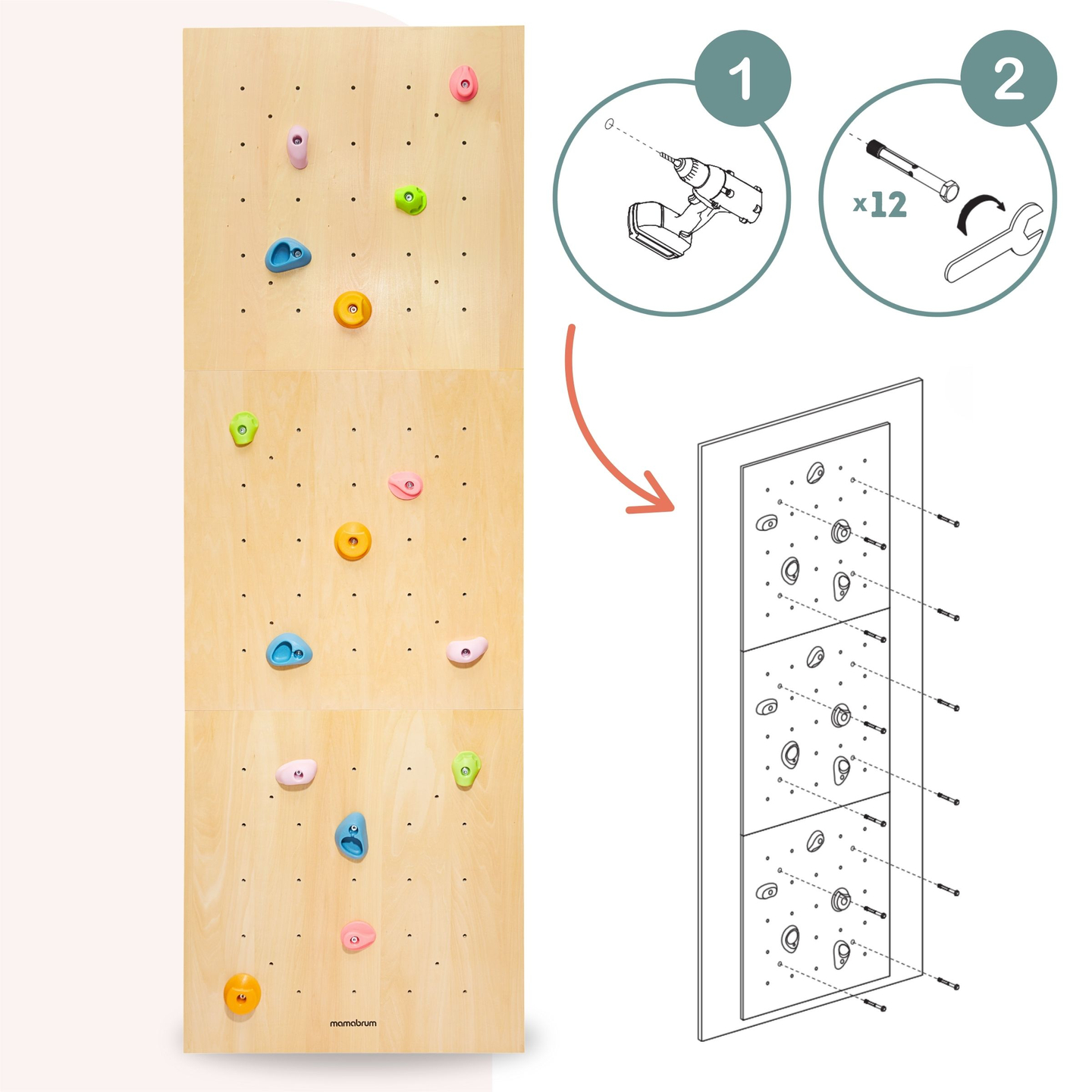 Mur d'escalade en bois pour les enfants