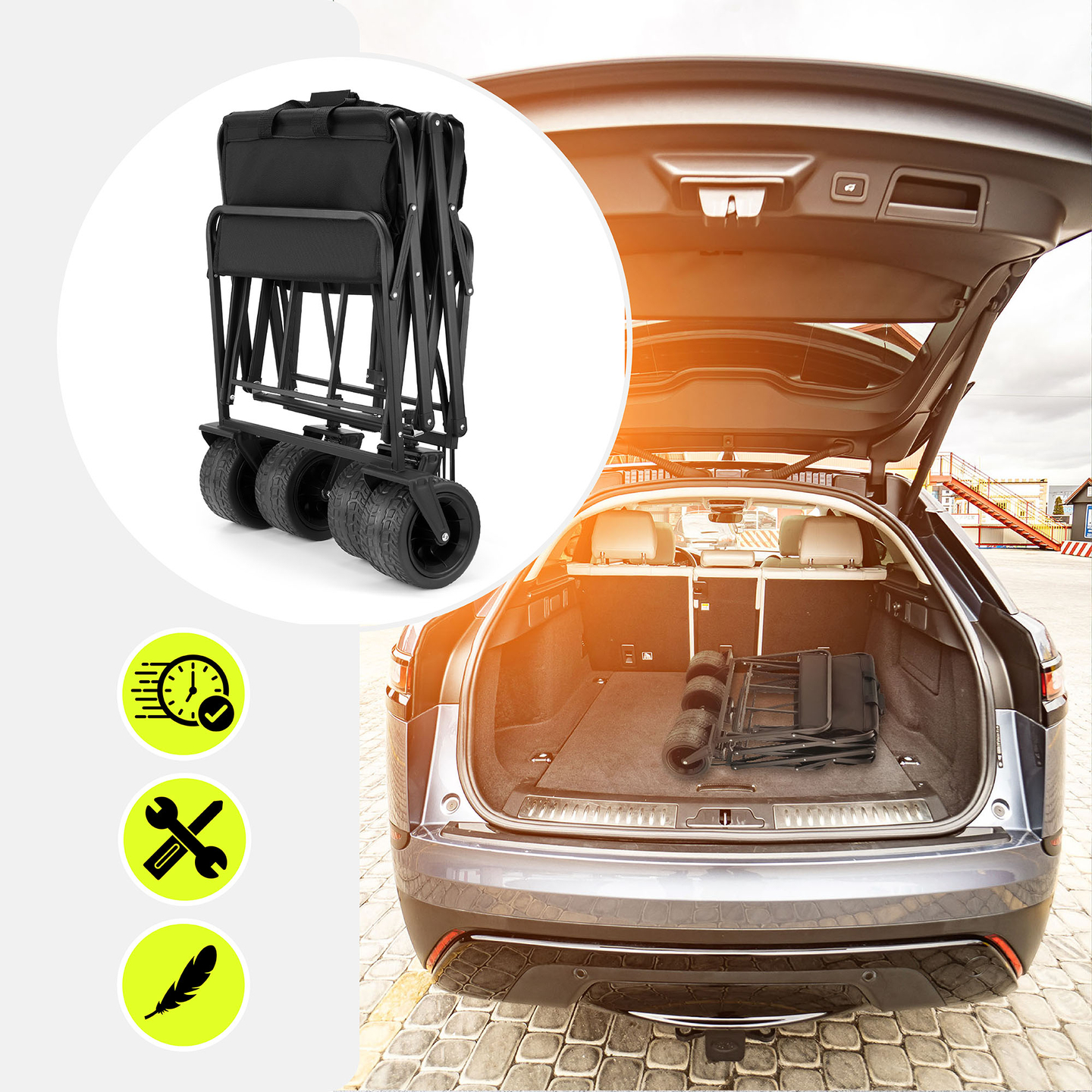 Fauteuil roulant de plage pliant HyperMotion - noir, 120 kg